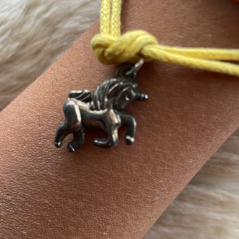 Rustic Handmade Infinity Unicorn Charm Leather Adjustable Bracelet - Rainbow